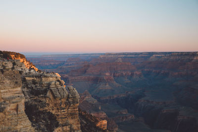 Scenic view of rock formations against sky