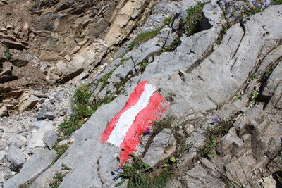 High angle view of rock formations