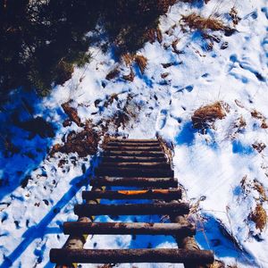 Close-up of wooden steps