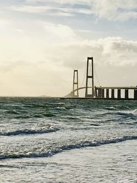 View of bay bridge against sky