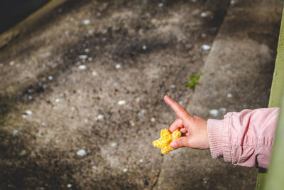 Midsection of person eating food