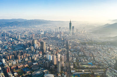 Aerial view of buildings in city