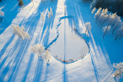 High angle view of beach