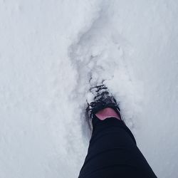 Low section of person in snow