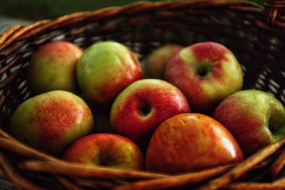 Close-up of apples in basket