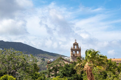 A panoramic view with the tower of the church of lipari