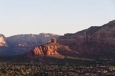 Panoramic view of rock formations against sky