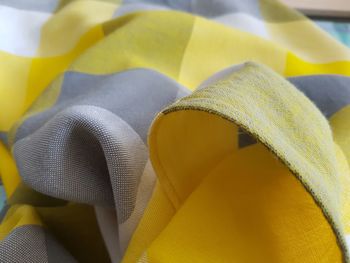 Close-up of yellow fabric