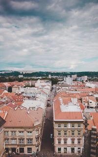 High angle view of townscape against sky