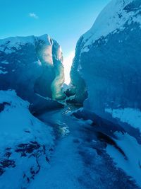 Icebergs against sky