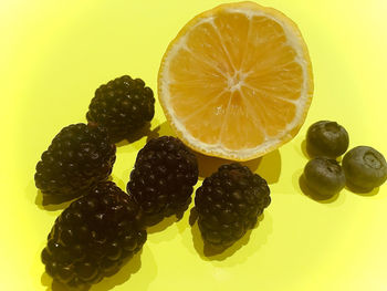 Close-up of fruits in glass