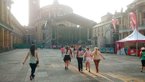 People in town square