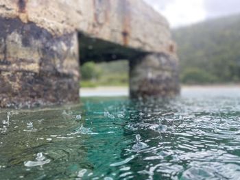 Water flowing through swimming pool