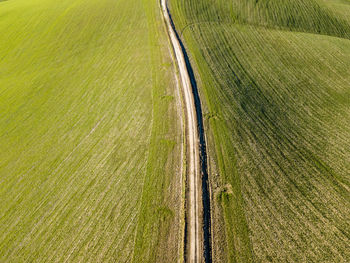 High angle view of agricultural field