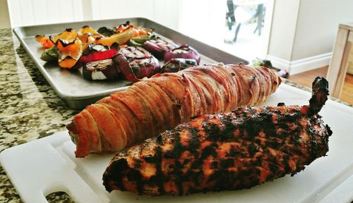 Close-up of food on table