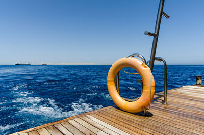 View of sea against clear sky