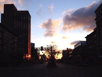 Buildings at sunset