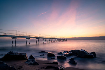 Bridge sunset sunrise color clouds