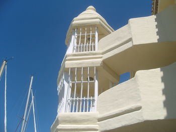 Low angle view of building against clear sky