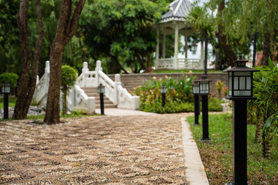 Footpath amidst trees in park