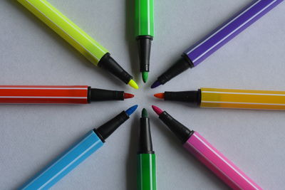 Close-up of colored pencils