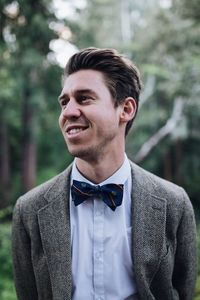 Close-up of smiling man wearing suit