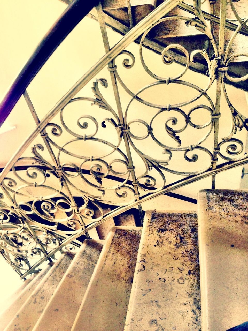 metal, design, pattern, indoors, built structure, creativity, art and craft, close-up, architecture, art, railing, wall - building feature, metallic, graffiti, day, no people, steps, sunlight, staircase, steps and staircases