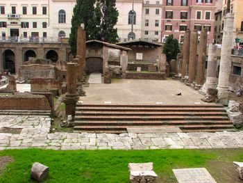 High angle view of old building