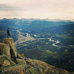 Scenic view of mountains against sky