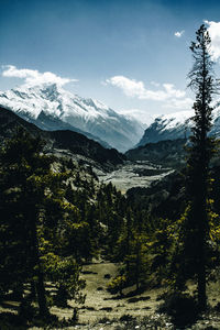Scenic view of mountains against sky