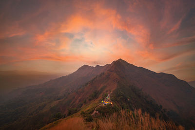 Beautiful landscape in the mountains at khao chang puak mountain thailand.