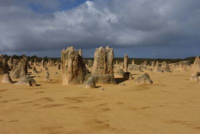 Panoramic view of desert against sky