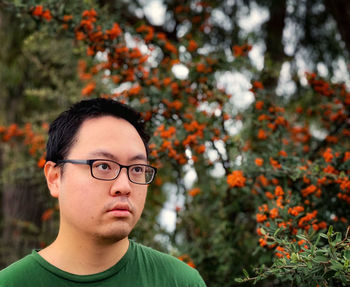 Portrait of young man wearing eyeglasses