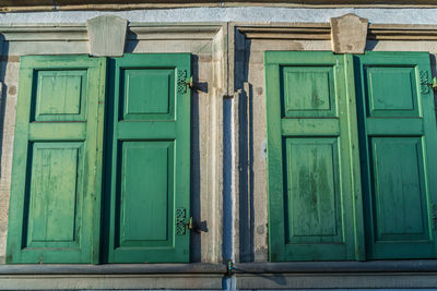 Closed door of old building