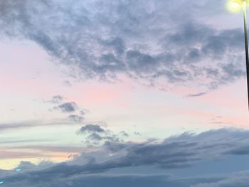 Low angle view of sky during sunset