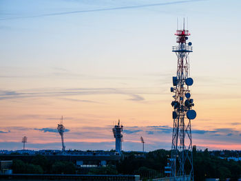 Prague transmission tower at sunset