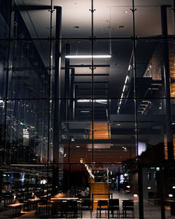 Low angle view of illuminated building at night