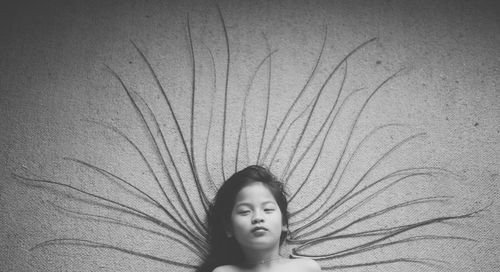 Portrait of a girl lying down