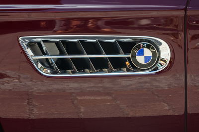 Close-up of old car window