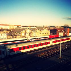Railroad tracks in city