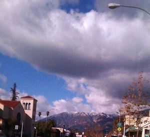 Houses against cloudy sky