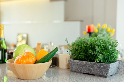 Close-up of orange fruits on table