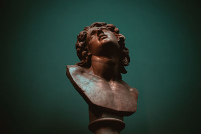 Low angle view of statue against clear sky