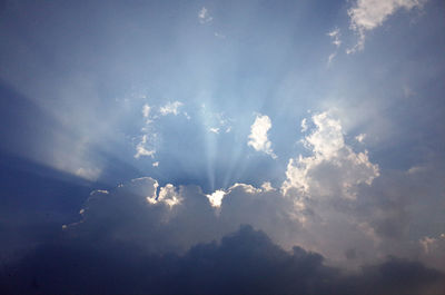Low angle view of blue sky and clouds