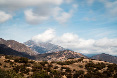 Scenic view of mountains against sky