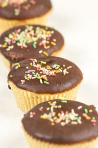 Close-up of cupcakes on table