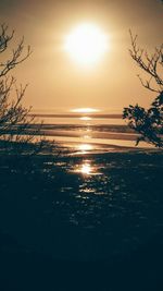 Scenic view of sunset over river