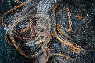 Full frame shot of fishing net