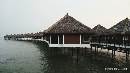 House by sea against sky