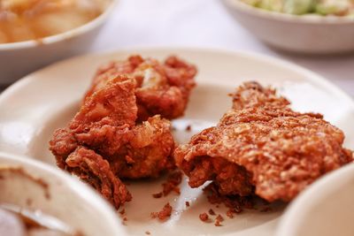 High angle view of meal served in plate